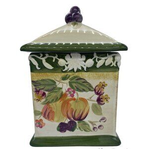 Vintage WCL Canister/Cookie Jar, Tuscany Multicolor Fruit Pattern Designed